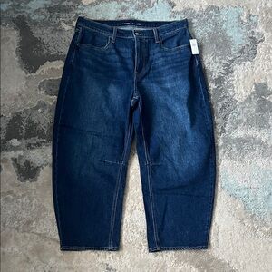 Old Navy Dark Blue Barrel Jeans